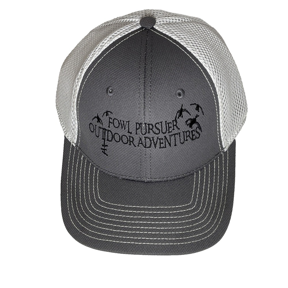 OC Sports Fowl Pursuer Outdoor Adventures Trucker Hat Grey White MWS1125 Mens ML